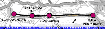 Bala Lake Railway (Rheilffordd Llyn Tegid) Map